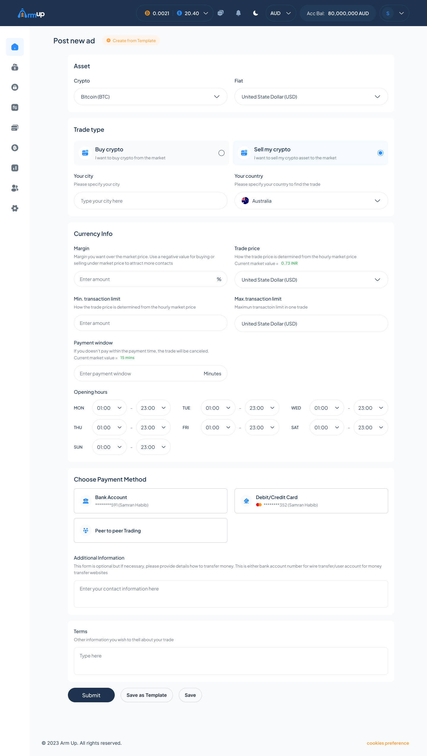 ARMUP Mobile Trading Steps